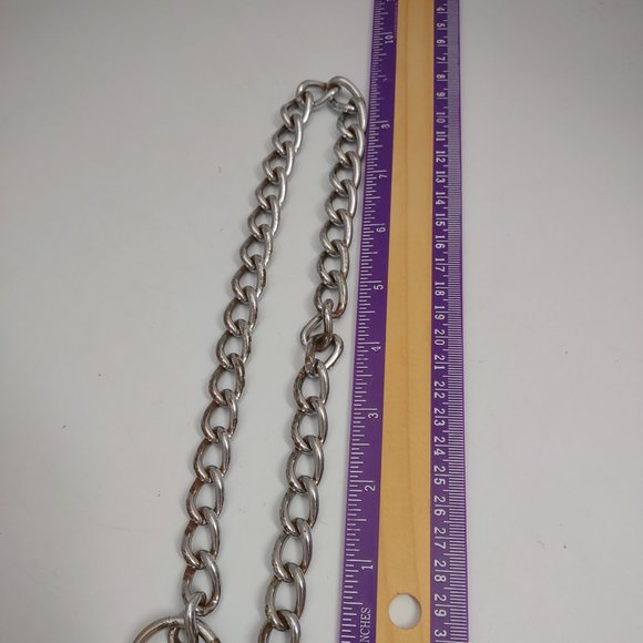 Dog Silvertone Basic Chain Control Collar For Dogs L 18 And Xl 24